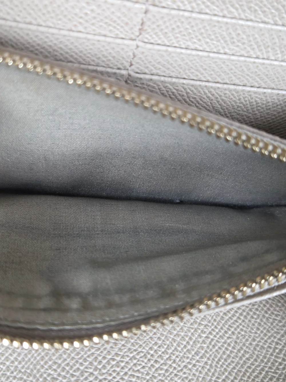 Salvatore Ferragamo Beige Leather Chain Clutch with Gold Hardware